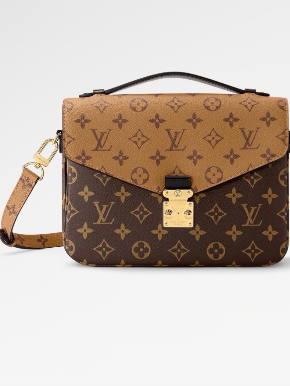 & Other Stories Two-Tone Monogram Messenger Bag in Brown and Tan